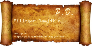 Pilinger Damján névjegykártya